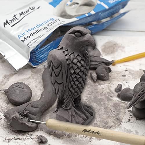 Mont Marte Grey Air Hardening Modeling Clay, 500g (1.1lb). Dries in Approximately 24 Hours. Suitable for Sculptors and Modelers of All Skill Levels. - Image 4