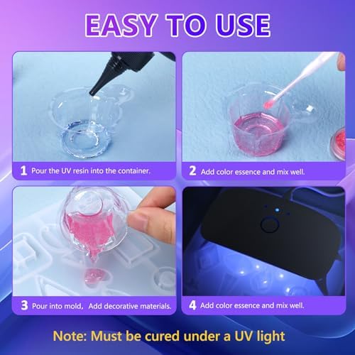 KISREL UV Resin Jewelry Making Kit,100g Crystal Clear UV Resin - Image 5