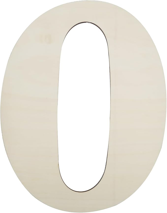12 Inch Large Unfinished Wood Number, Paintable Unfinished Blank Wooden Numbers Board Unfinished Wood Slices for Birthday Wedding Graduate Party Wall Hang Decor - 0