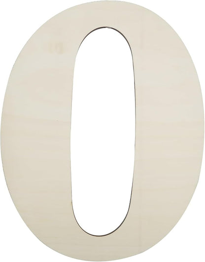 12 Inch Large Unfinished Wood Number, Paintable Unfinished Blank Wooden Numbers Board Unfinished Wood Slices for Birthday Wedding Graduate Party Wall Hang Decor - 0