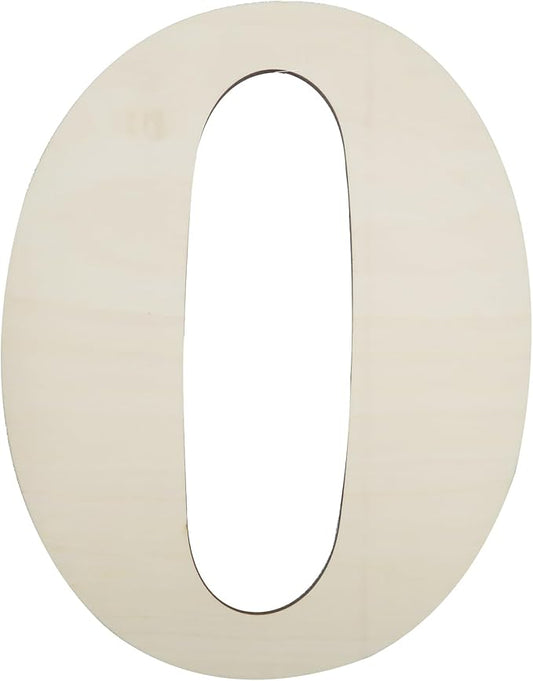 12 Inch Large Unfinished Wood Number, Paintable Unfinished Blank Wooden Numbers Board Unfinished Wood Slices for Birthday Wedding Graduate Party Wall Hang Decor - 0