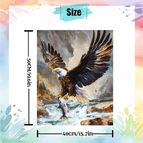Niazidier Adults Eagle Paint by Number Kits,Animal Painting by Number Kits on Canvas,Large Color by Numbers Adult Watercolor Gifts for Friends Wall Decor (Eagle) - Image 3