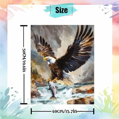 Niazidier Adults Eagle Paint by Number Kits,Animal Painting by Number Kits on Canvas,Large Color by Numbers Adult Watercolor Gifts for Friends Wall Decor (Eagle) - Image 3