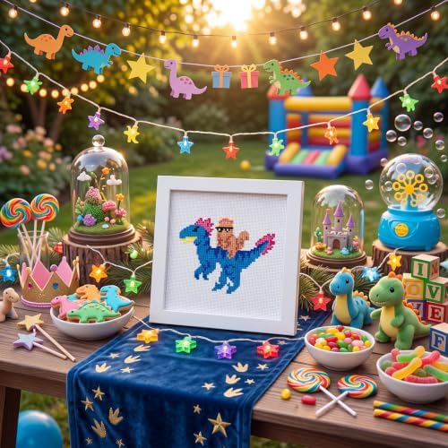 XunYee 18 Mesh Needlepoint Canva for Beginner, Dinosaur - Image 6