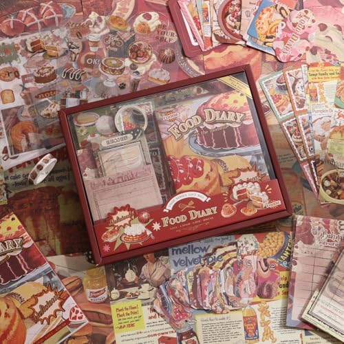 Scrapbooking Supplies Kit, Vintage Culinary Aesthetic Scrapbook Kit for Bullet Junk Journal, Gourmet DIY Journaling Supplies with Recipe, Dessert, Kitchen, Cafe Elements, Unique Gift for Teens & Women - Image 5