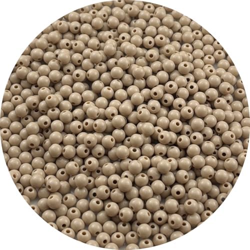 700pcs Acrylic Round Beads for Crafts 6mm Resin Candy Color Spacer Beads with Hole for Jewelry Making Sewing Crafts Decoration Necklaces Bracelets Earrings Supplies(Light Brown) by Unknown