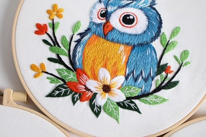 Konrisa Owl Embroidery Kit for Beginners Adult, Embroidery Starter Kit with Cloth Hoops Threads DIY Sewing for Craft Lover Hand Stitch Needlepoint Kits - Image 7