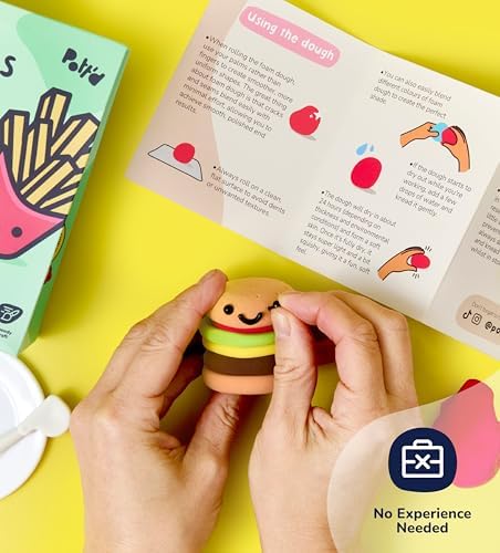 Pott’d Foam Dough Collectibles Air Dry Clay Kit for Adults, DIY Crafts Includes Clay Tools, Colourful Foam Clay, Guides for Mini Food Characters, Plant Projects and Date Night Creations - Image 4
