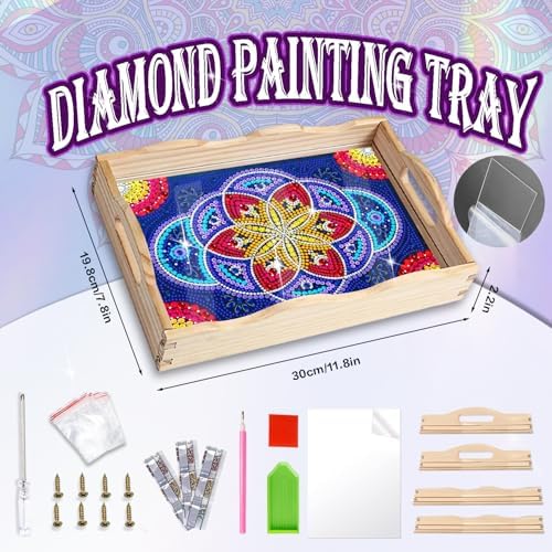 EWJRNSF Diamond Art Kits for Adults Wooden Serving Trays with Handles - Image 2