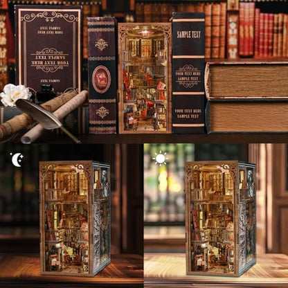 CCCDF Abbey Library Book Nook Kit, DIY 3D Wooden Puzzle with LED - Image 7