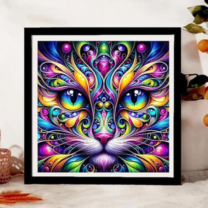 Animal Cat Paint by Numbers Kit for Adults Framed Canvas, Frameworkless ﻿ - Image 4