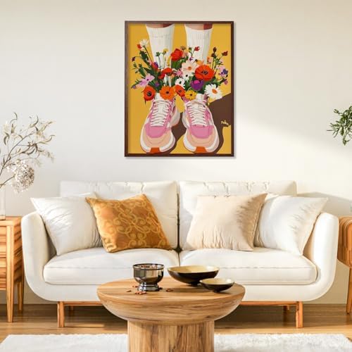 Paint by Numbers Kit for Adults, Sneakers DIY Painting Kit, 16x20 Inch - Image 2