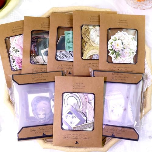 CATaireen Vintage Junk Journal Items Kit Pre Cut Paper Cards Cutout Cardstock Art Aesthetic Decor Hollow Out Craft Elements Small Embellishments Supplies for Adults Scrapbook Pack (All Collection) - Image 3