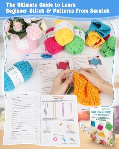 Katech Knitting Kit for Beginner, Dishcloth Kniting Starter Kit for Adults - Image 4