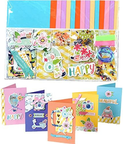 Gigicloud Paper Card Making Kits Colorful Handmade Greeting Card Kits Diy Making Material Set For Birthday Invitation, Thanksgiving, Christmas,Holiday,Baby Shower by Unknown