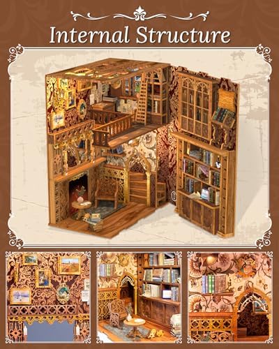 CUTEBEE Book Nook Kit DIY Miniature House Dollhouse for Adults - Image 3