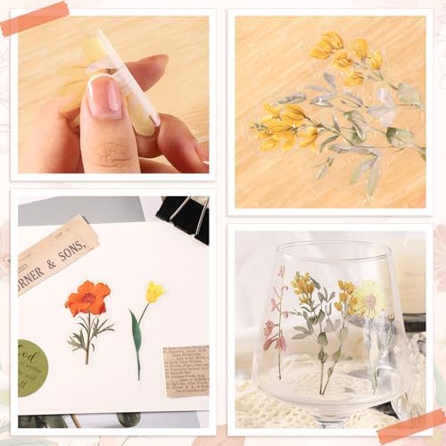 80-Piece Floral Scrapbooking Stickers, Self-Adhesive for Journals - Image 5