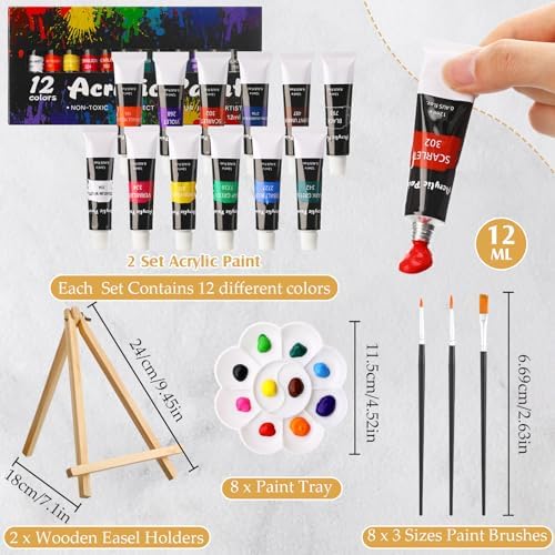 Cholemy 36 Pcs Paint and Sip Kit Gift for Adults 8''x10'',Mountain - Image 3