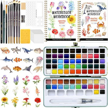 Watercolor Workbook for Adults, Beginners & Teens with 72 Paint Colors by Unknown