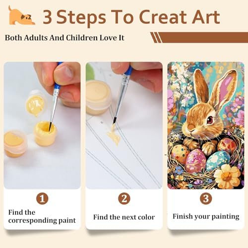 Reivworl Easter Paint by Numbers Kit for Adults Beginner 16×20 inch - Image 7