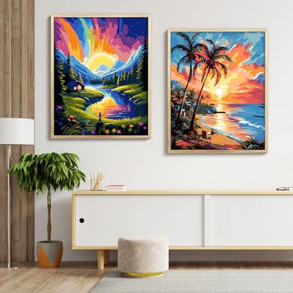 ZTOTZ Paint by Numbers Kit for Adults,Aurora Borealis Painting by Numbers16x20 Canvas,Landscape Paint by Number Kits for Home Decor - Image 4