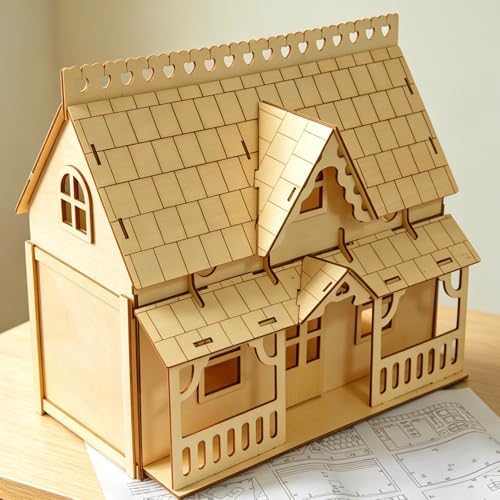 3D Puzzle House Wooden Model Kit DIY Miniature Dollhouse - Image 3