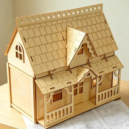 3D Puzzle House Wooden Model Kit DIY Miniature Dollhouse - Image 3