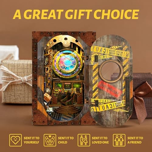 DIY Book Nook Kit, Submarine Miniature House Kit - Dollhouse Booknook Bookshelf Decor 3D Wooden Puzzle - 1000 Leagues in The DEEP SEA (SQ-39) - Image 4