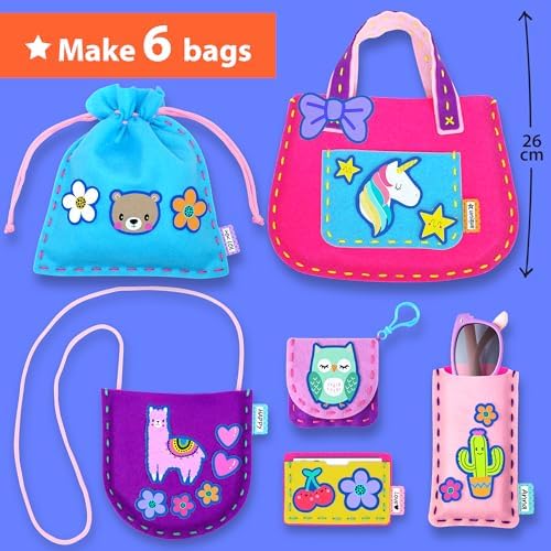 KRAFUN Sewing Bag Kit for Beginner Kids - 6 Animal Themed Projects Age 6+ - Image 3