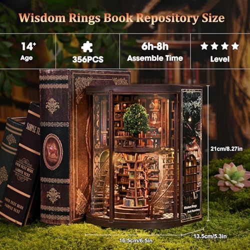Book Nook Kit for Adults - DIY Miniature Wisdom Library Dollhouse - Image 3