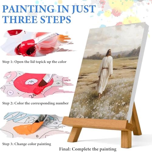 Jesus Paint by Numbers Kit for Adults Framed Canvas 12X16 in, Frameworkless - Image 6
