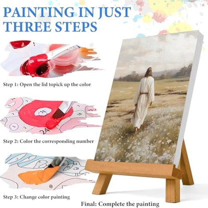 Jesus Paint by Numbers Kit for Adults Framed Canvas 12X16 in, Frameworkless - Image 6