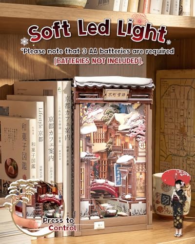 Cutefun DIY Book Nook Kit Kyoto Snow Whisper – Japanese Snow Scene - Image 3