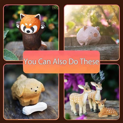 Wood Carving Kit, Chicken Carving DIY Kits for Adults,Wood Carving Tools with 1 Wood Carving Knives 2 Balsa Blocks (Rooster) - Image 6