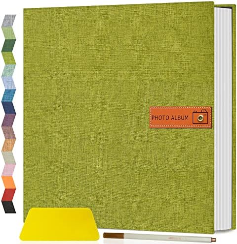 Popotop Large Photo Album Self Adhesive 4x6 5x7 8x10 Scrapbook Album DIY Picture Book,Gifts for Mom,Family Baby and Wedding,with Metal Pen and Plastic Board by Popotop