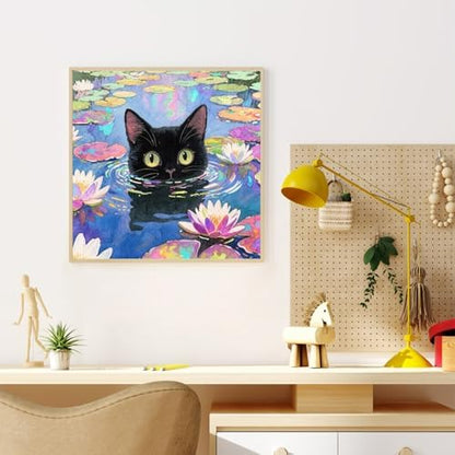 Dawnsphere Black Cat Paint by Numbers Kit for Adults Without Frame 16x16 in - Image 2