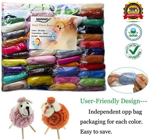 MOMODA BAODLON 50 Colors Fibre Wool Yarn Roving for Needle Felting Hand Spinning DIY Craft Materials - Image 2