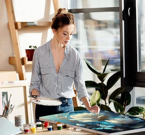 VIGEGU Flower Paint by Numbers Kit for Adults with Framed - Paint by Number with Wooden Easel DIY Nice Box Acrylic Oil Painting,for Wall Decor 8x12inch - Image 3