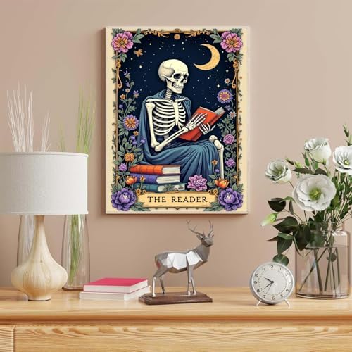 Skull Paint by Numbers Kit for Adults, Skeleton Adult Paint by Number Kits - Image 3