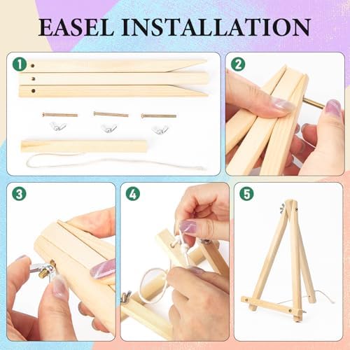 Camocin 4 Pack Framed Paint by Numbers Kit for Adults with Wooden Easel - Image 6