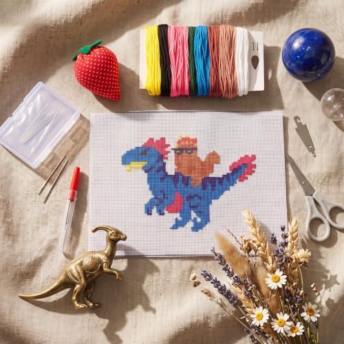 XunYee 18 Mesh Needlepoint Canva for Beginner, Dinosaur - Image 3