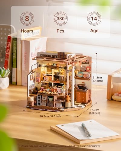 ROBOTIME DIY Miniature House Kit, Tiny House Building Kits，Mini Wooden Furniture Kit for Adults, Dollhouse for Birthday Christmas Craft Hobbies Gift（Henry's Chocolate） - Image 3