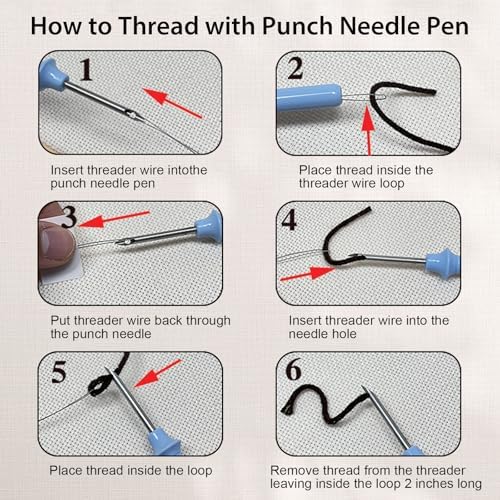 Nuberlic 3 Pack Punch Needle Kits for Beginners Mushroom Embroidery Pattern with Hoop Embroidery Punch Needle Starter Craft Set, Perfect Handmade Gift for Adults & Teens (Beginner-Friendly Crafts) - Image 5