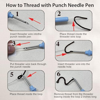 Nuberlic 3 Pack Punch Needle Kits for Beginners Mushroom Embroidery Pattern with Hoop Embroidery Punch Needle Starter Craft Set, Perfect Handmade Gift for Adults & Teens (Beginner-Friendly Crafts) - Image 5