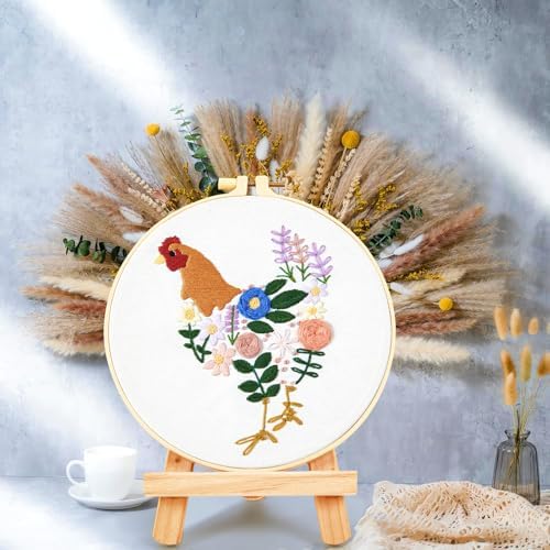 Crafmanoe Hand Embroidery Kits for Beginners Adults, Floral Stamped Cross Stitch Kits for Beginners Adults, Funny Embroidery Set Needlepoint Starter Kits, Embroidery Hoops, Fabric and Video Tutorial - Image 6