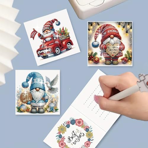 DIY Diamond Greeting Cards Set, 5D DIY Diamond Art Painting Festival Style Greeting Card, DIY Christmas Card Making Kits for Family Friends Handmade Gift-#02-6PC Goblin - Image 3