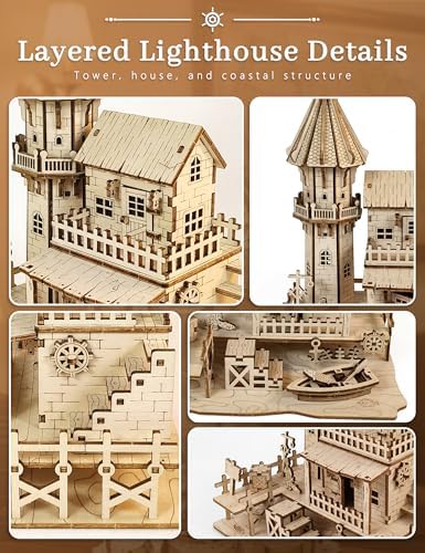 BOOZUU 3D Wooden Lighthouse Puzzle for Adults - Image 6