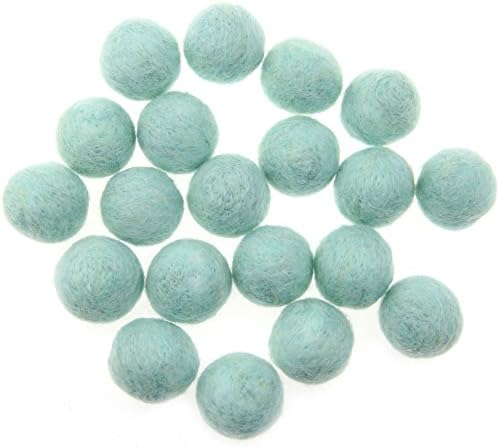 Zasy 30mm Needle Wool Felt Balls Foam Filled Wool Felt Pom Pom Home Decor DIY (Mint) - Image 2