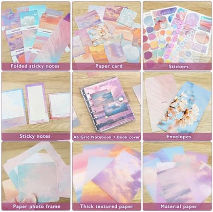 Scrapbooking Supplies Kit, A6 Grid Notebook, Vintage Junk Journaling Kit - Image 6