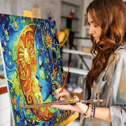 Paint by Numbers Kit for Adults, Sun and Moon Number Painting, 16 x 20 Inch - Image 5